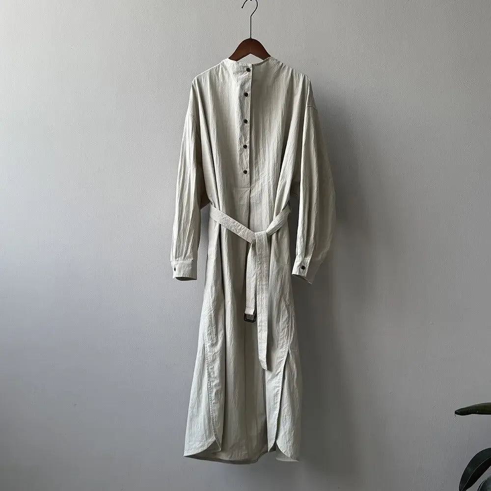 French Vintage Cotton Shirt Dress - Plush Fashion Hub