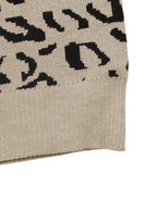 Frill Leopard Long Sleeve Sweater - Plush Fashion Hub