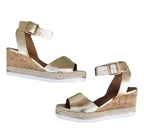 Korean style summer women sandals with wedge heel and peep-toe design, casual and stylish footwear by Trendy Attic Store01