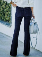 Full Size Corduroy Flare Pants Plus Size - Plush Fashion Hub