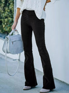 Full Size Corduroy Flare Pants Plus Size - Plush Fashion Hub