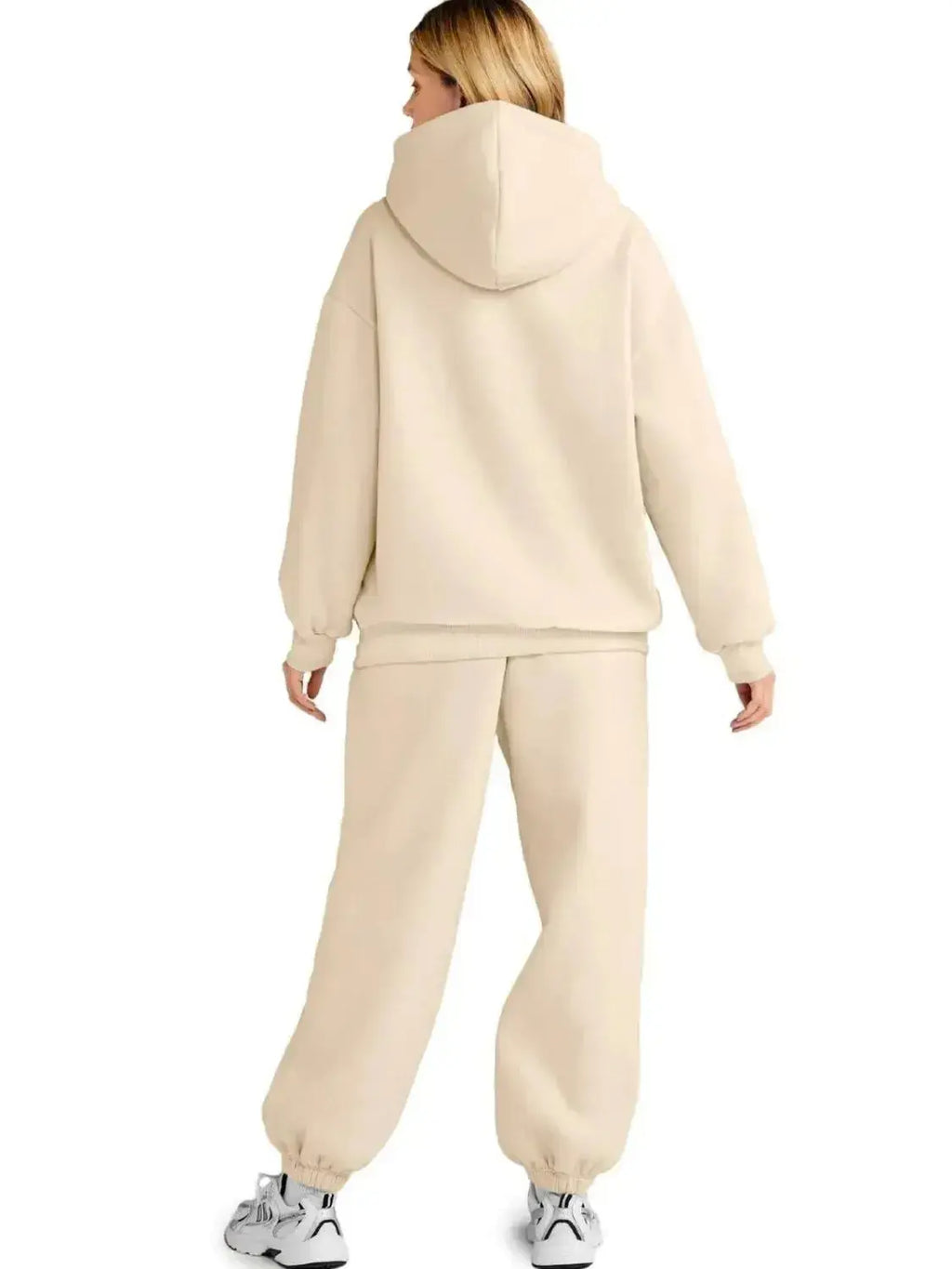 Plus size women's hoodie and jogger sweat suit with kangaroo pocket by Plush Fashion Hub, full set in comfortable, casual style.