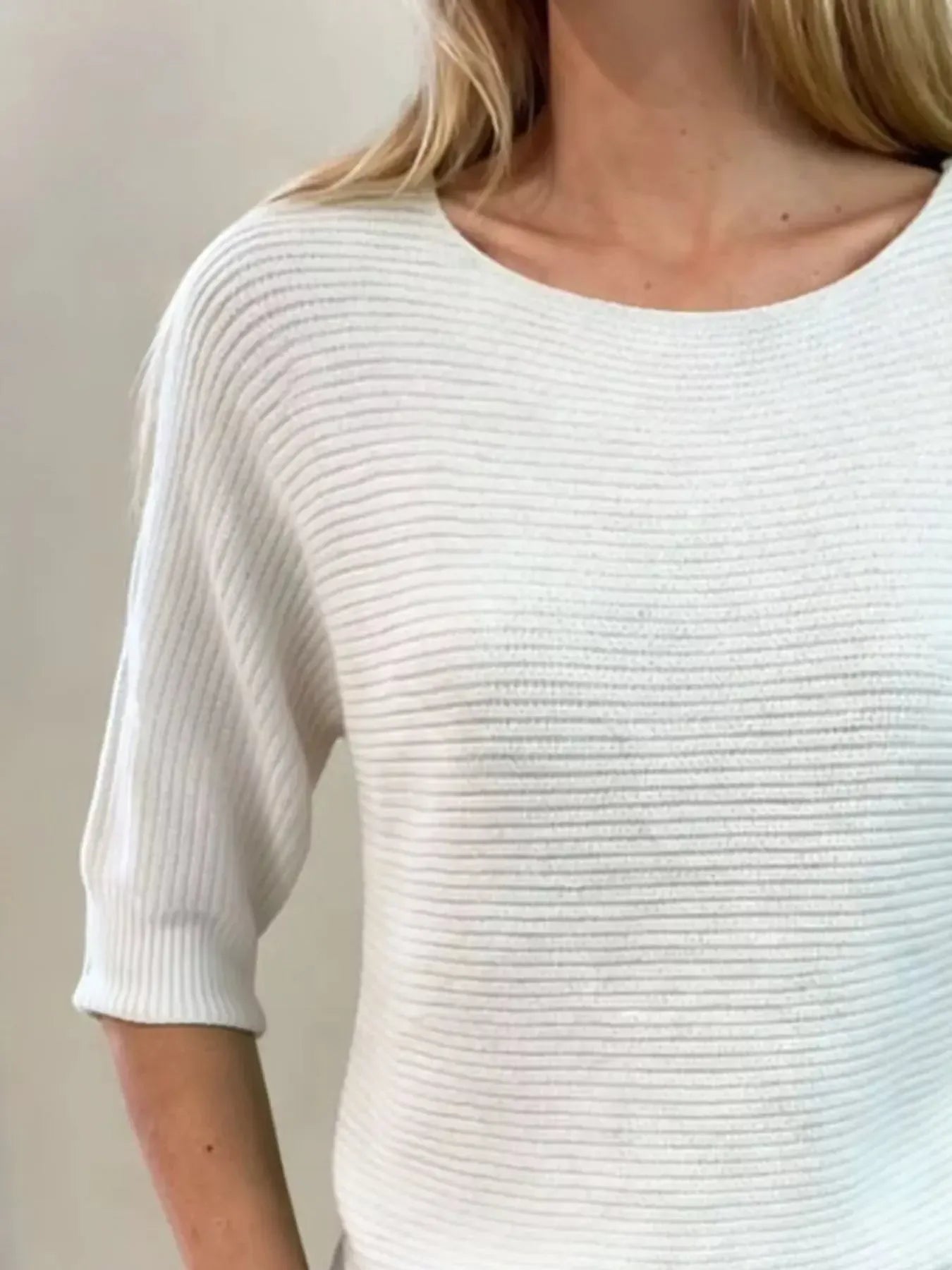 Full Size Ribbed Knit Round Neck Sweater Plus Size - Plush Fashion Hub