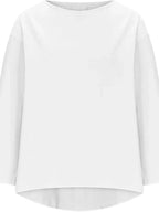 Women's relaxed fit round neck blouse by Plush Fashion Hub, soft stretch casual shirt, full view showing comfortable fit and fabric.