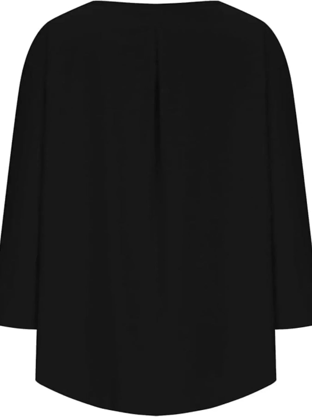 Women’s relaxed fit round neck blouse by Plush Fashion Hub, soft stretch casual shirt, full view of the comfortable, stylish shirt.
