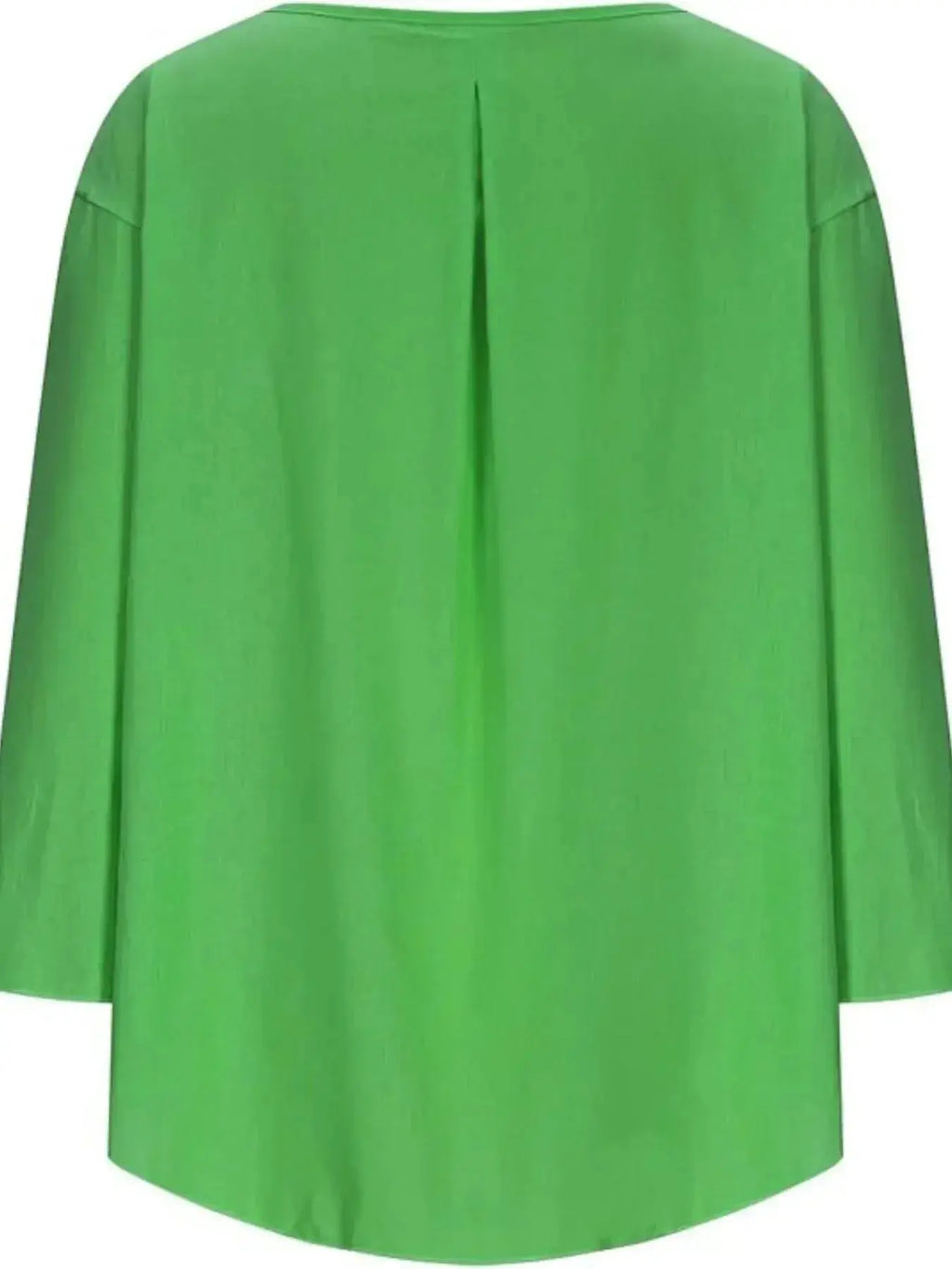 Women's relaxed fit round neck blouse by Plush Fashion Hub, soft stretch casual shirt, full view of the everyday shirt.