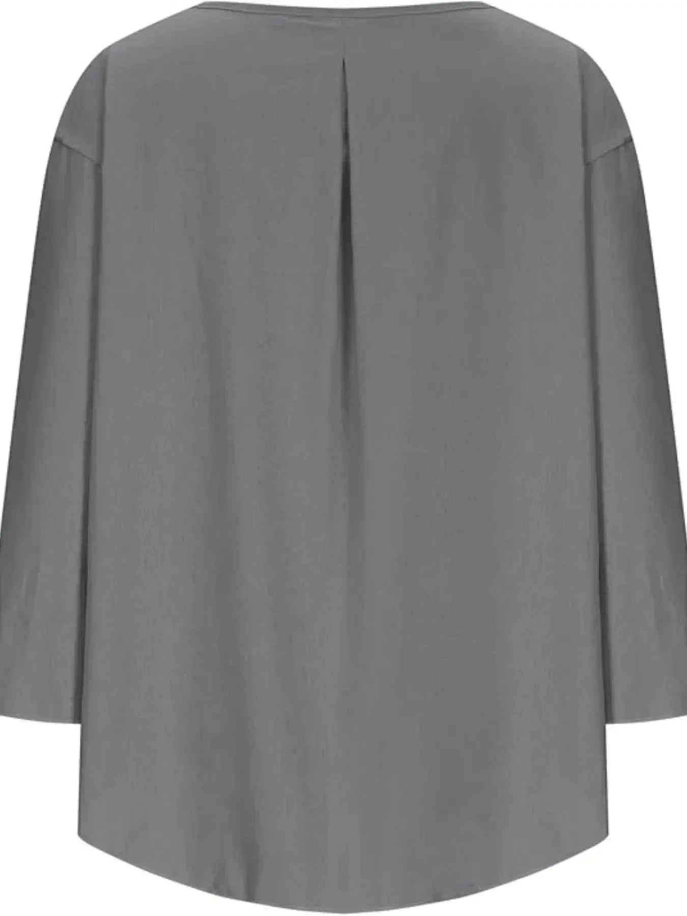 Full Size Round Neck Relaxed Fit Blouse Plus Size - Plush Fashion Hub