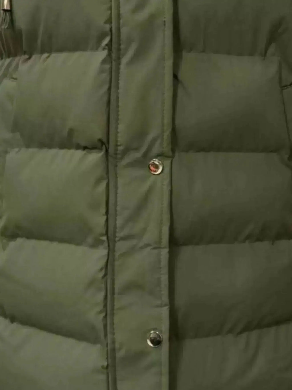 Full-length women's padded hooded vest from Plush Fashion Hub, lightweight sleeveless jacket with snap-down front and longline design.