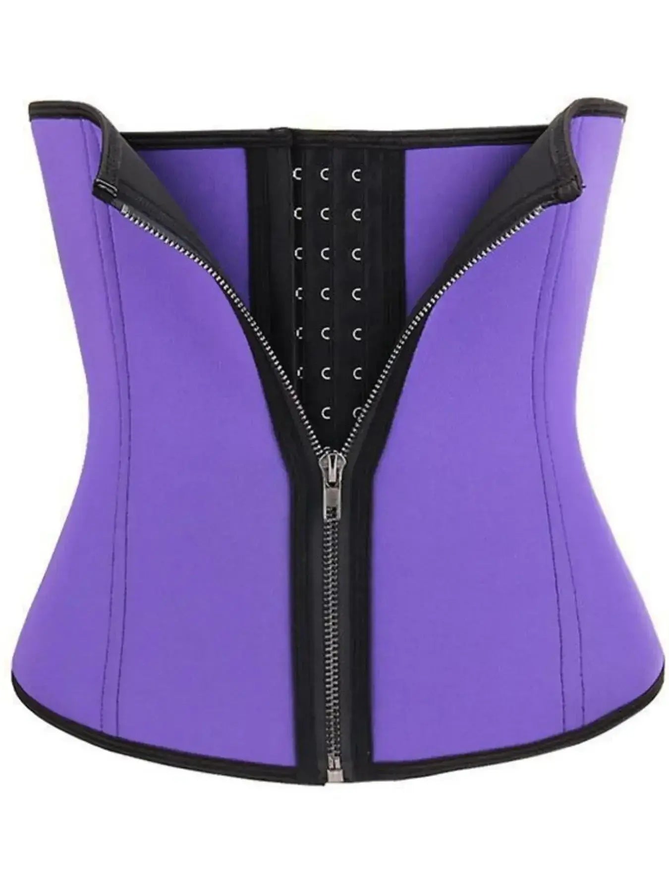 Full-size Plush Fashion Hub zipper shaping band with hook and eye closure for tummy control, plus-size, full coverage.