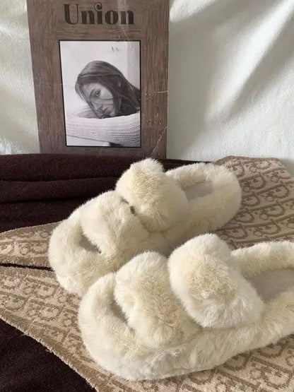 Furry Platform Slippers - Plush Fashion Hub