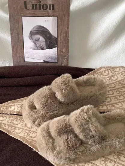 Furry Platform Slippers - Plush Fashion Hub