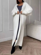 Fuzzy Open Front Longline Cardigan - Plush Fashion Hub