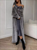 Fuzzy Open Front Longline Cardigan - Plush Fashion Hub