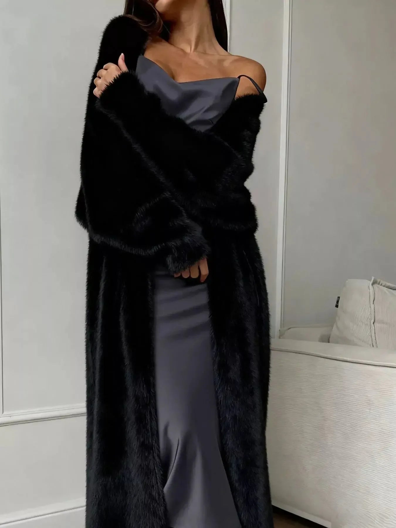 Fuzzy Open Front Longline Cardigan - Plush Fashion Hub