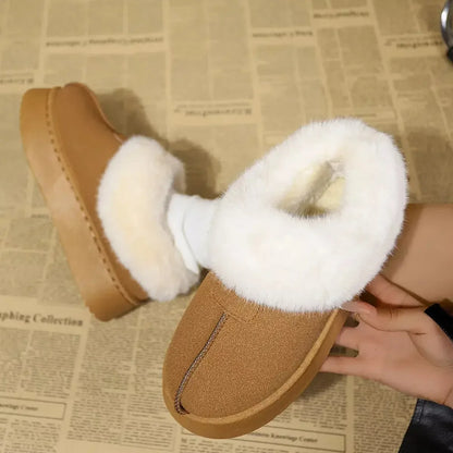 Fuzzy Platform Ankle Boots - Plush Fashion Hub
