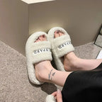 Ultra-soft fuzzy open toe slippers for women by Plush Fashion Hub, featuring plush faux fur and comfortable open-toe design.