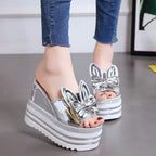 Women's waterproof wedge high heel platform sandals by Trendy Attic Store01, showing the stylish design and textured sole.