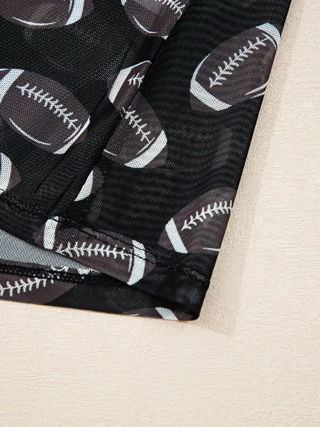 Sheer mesh long sleeve layering top by Plush Fashion Hub, breathable stretch fit, ideal for game day or casual wear.