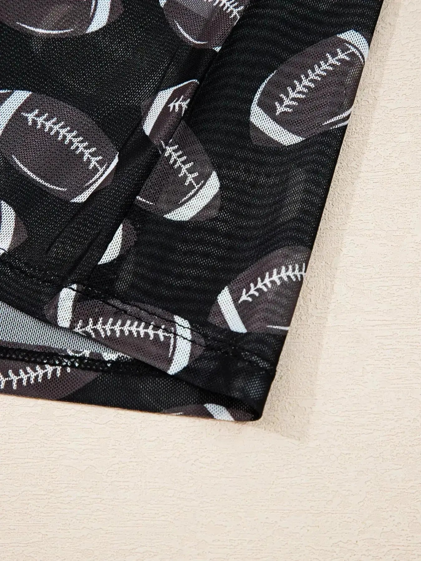 Sheer mesh long sleeve layering top by Plush Fashion Hub, breathable stretch fit, ideal for game day or casual wear.