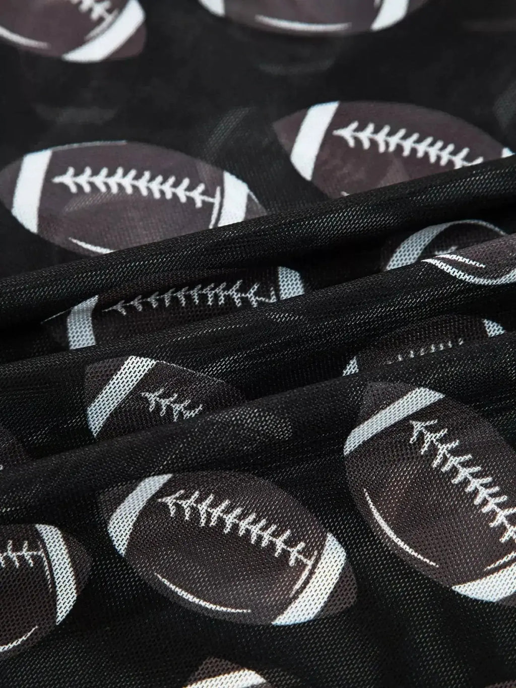 Plush Fashion Hub Game Day sheer mesh long sleeve top with breathable stretch fit, perfect for layered game day looks.