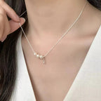 Genuine freshwater pearl pendant necklace with sterling silver chain, elegant jewelry by Trendsi.