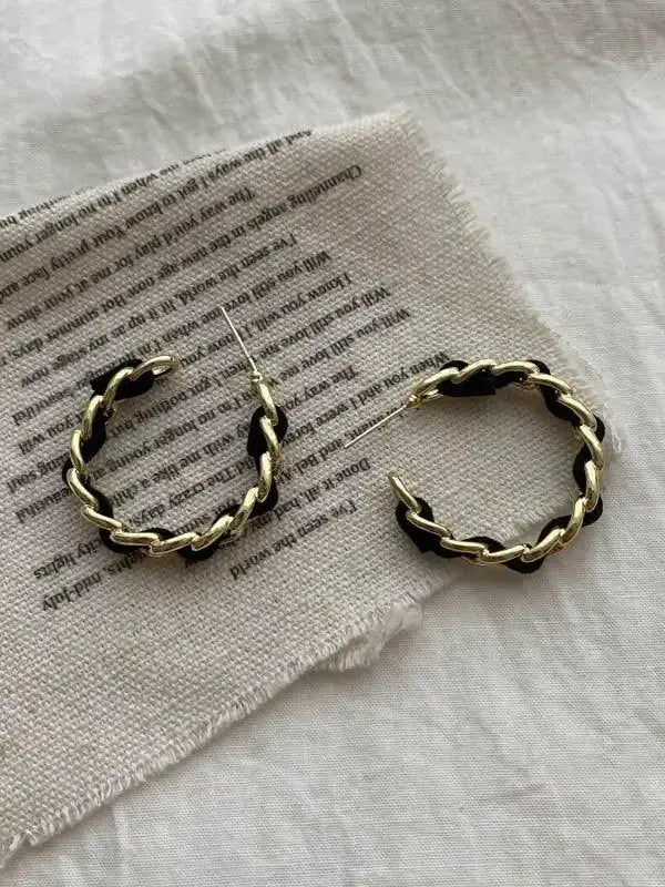Gold and silver geometric circular statement earrings by Plush Fashion Hub featuring modern design and alloy construction.