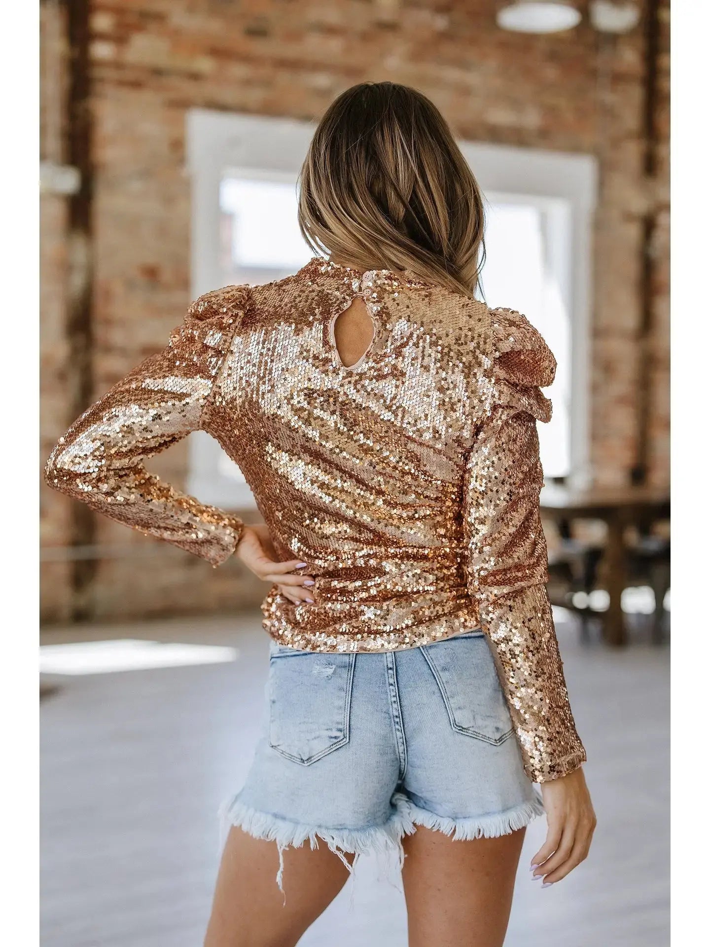 Gold Sequin Glam top Pretty Little Patriot
