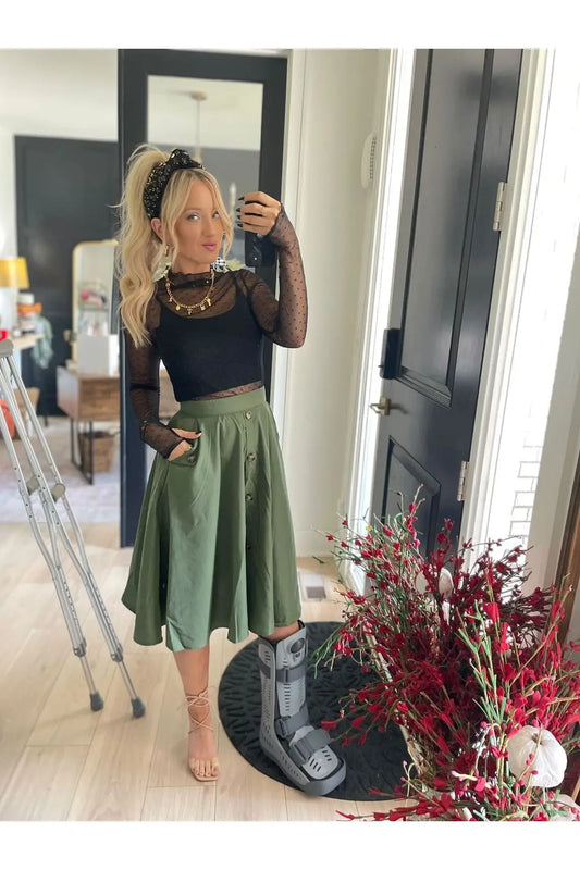 Green Pocket Skirt -clearance Pretty Little Patriot