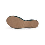Green Talaria Flats footwear with premium evergreen leather, showcasing a stylish and comfortable slip-on design.