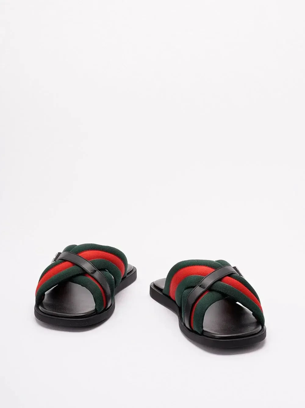Gucci Men Criss-Cross Sandals With `Web` - Plush Fashion Hub