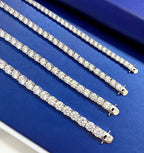 High carbon diamond bracelet in 925 silver featuring a sleek design with sparkling diamonds for elegant jewelry.