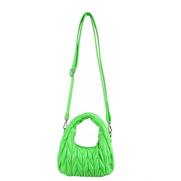 Bright lime green H-Miu Bag by The House of Stylez featuring sleek design and stylish handles.