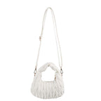 White H-Miu Bag from The House of Stylez featuring a sleek design and stylish handle, perfect for everyday use.