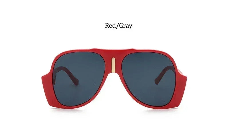 Oversized pilot sunglasses for women with gradient lenses, luxury brand, UV400 protection, vintage style, plush fashion eyewear