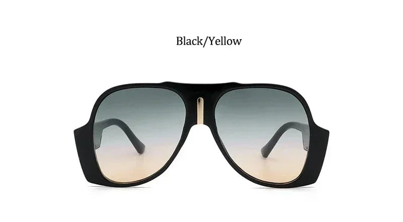 Oversized vintage pilot sunglasses for women and men with gradient lenses, UV400 protection, luxury brand Plush Fashion Hub eyewear