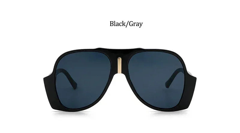Oversized gradient pilot sunglasses for women and men with UV400 protection, luxury vintage style, Plush Fashion Hub eyewear.