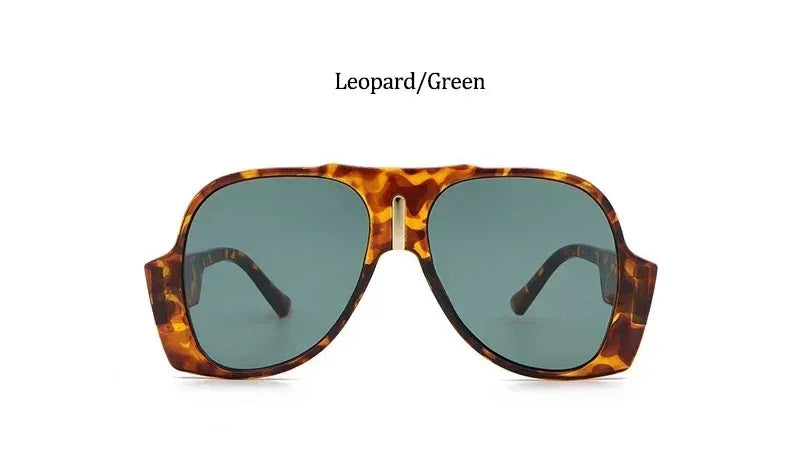 Oversized pilot sunglasses for women with gradient shades, UV400 protection, branded luxury eyewear, vintage style for females