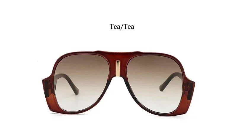 Oversized pilot sunglasses for women and men with gradient lenses, UV400 protection, luxury vintage style by Plush Fashion Hub