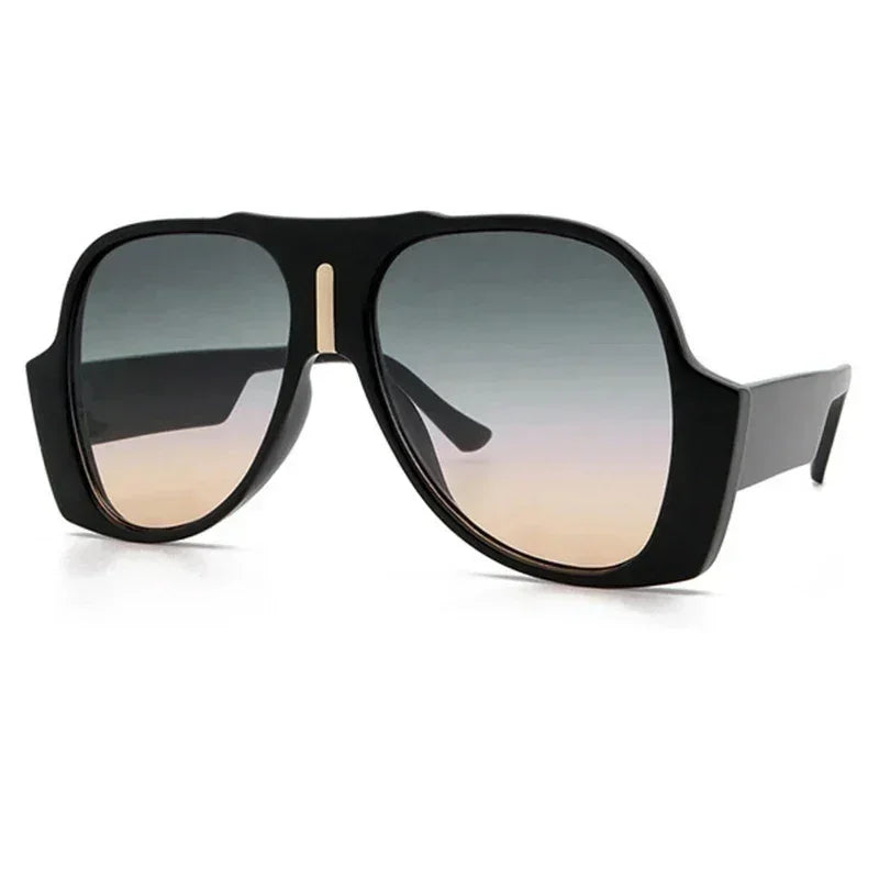 Oversized pilot sunglasses for women and men with gradient lenses, luxury vintage style, UV400 protection, Plush Fashion Hub eyewear