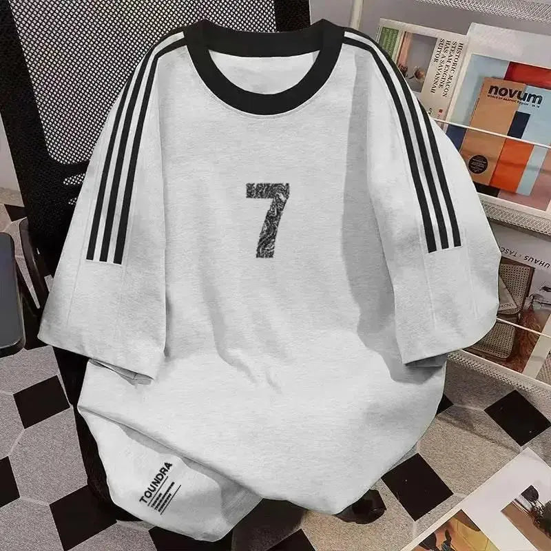 Men's heavyweight vintage cotton short sleeve 2-piece streetwear set by Plush Fashion Hub, featuring casual tops and matching shorts.