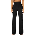 Women's high-waist straight-leg business casual pants by Plush Fashion Hub, perfect for office and fall commute.