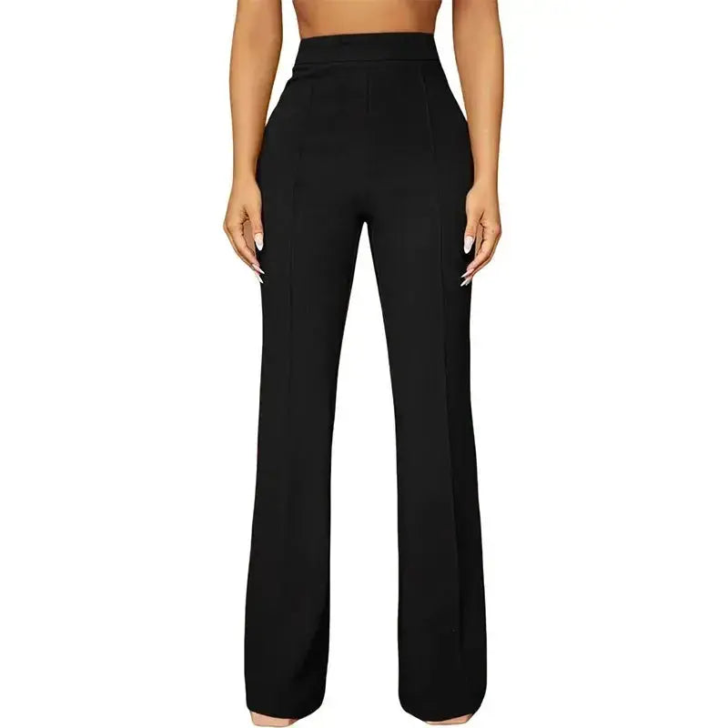 Women's high-waist straight-leg business casual pants by Plush Fashion Hub, perfect for office and fall commute.