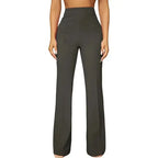 Women's high-waist straight-leg business casual pants by Plush Fashion Hub, perfect for professional or fall casual wear.
