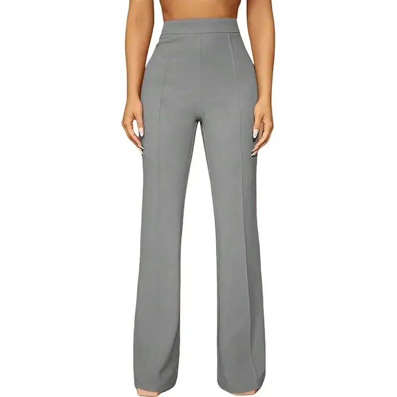 Women's high-waist straight-leg business casual pants by Plush Fashion Hub, suitable for work and fall casual wear.