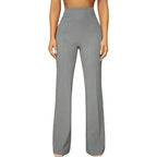 Women's high-waist straight-leg business casual pants by Plush Fashion Hub, suitable for work and fall casual wear.