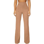 Women's high-waist straight-leg business casual pants by Plush Fashion Hub, shown in a versatile fall outfit.