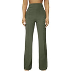 Women's high-waist straight-leg business casual pants by Plush Fashion Hub, perfect for work and fall commute.