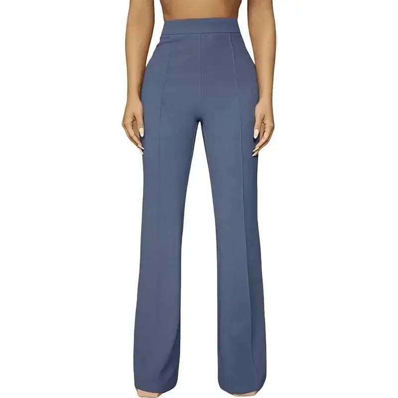 Women’s high-waist straight-leg business casual trousers by Plush Fashion Hub, suitable for work and fall fashion.