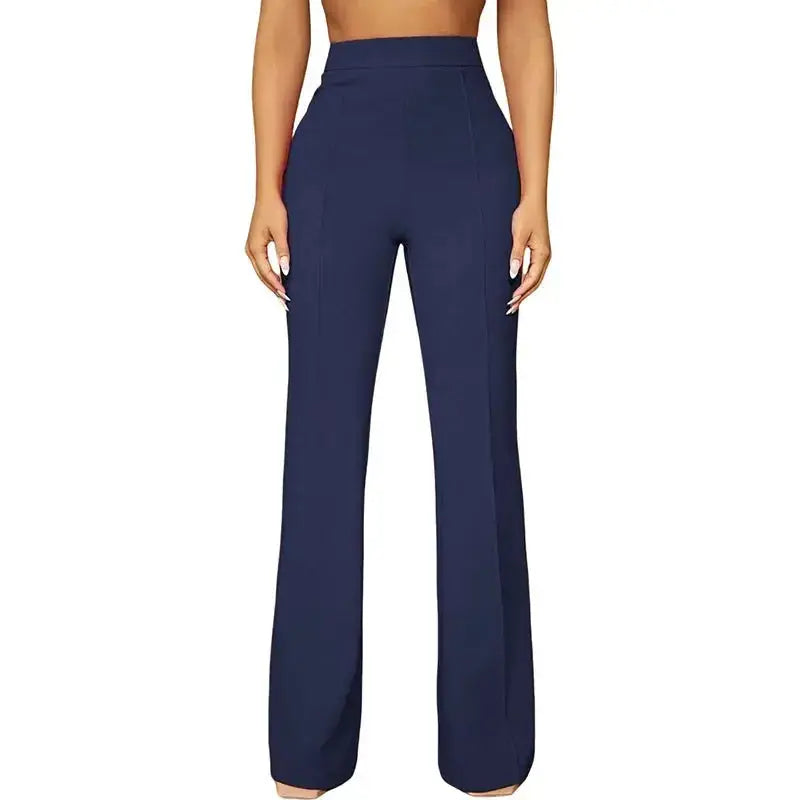 Women's high-waist straight-leg business casual pants from Plush Fashion Hub, perfect for professional or fall casual wear.