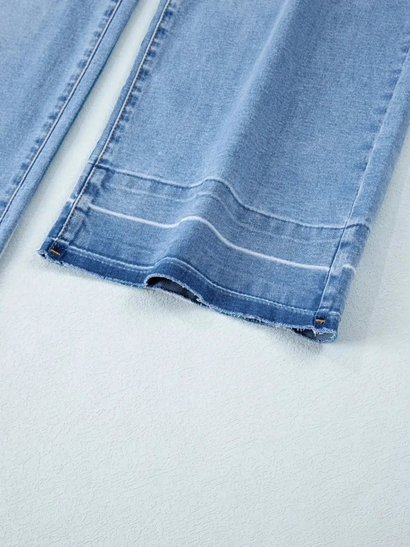 High Waist Wide Leg Washed Jeans - Plush Fashion Hub